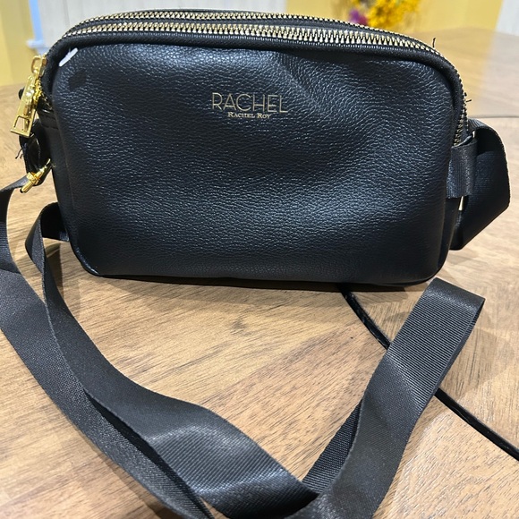 RACHEL Rachel Roy Handbags - RACHEL Rachel Roy Black Crossbody Bag with Gold Hardware, NWOT, Double Zipper